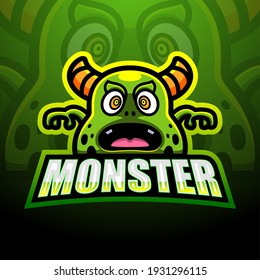 Green monster mascot logo design