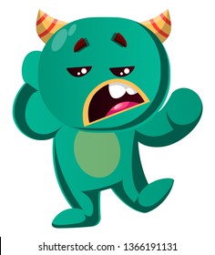 Green monster is not interested vector illustration
