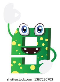 Green monster number nine shape illustration vector on white background