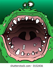 A green monster opens his gigantic mouth. (also available in jpg)