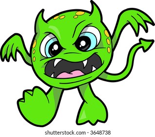 Green Monster Vector Illustration