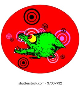 green monster vector illustration