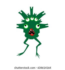 Green monster vector illustration