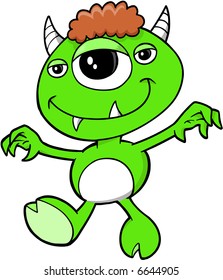 Green Monster Vector Illustration