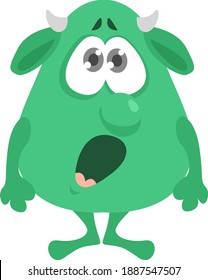 Green monster,illustration,vector on white background