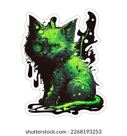 Gato monstruoso verde con contornos de corte para una aplicación fácil. Ideal para la artesanía y la decoración. Perfecto para hacer pegatinas o como elemento gráfico.
