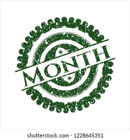 Green Month rubber seal with grunge texture