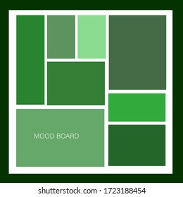 green mood board, vector illustration