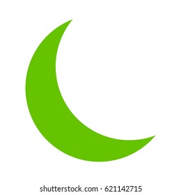 Green Moon vector illustration. a flat illustration iconic design.