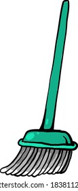 Green Mop, Illustration, Vector On White Background