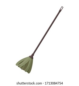 Green Mop Vector Illustration. Single Tool Isolated On White Background.