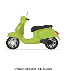 green moped scooter motorcycle