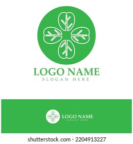 green moringa leaf logo, for herbal ingredients, moringa farming, health, medicine industry, beauty, therapy, concept design vector illustration icon template with a modern concept