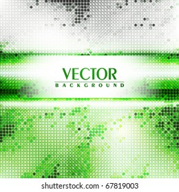 Green mosaic background. Vector