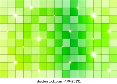 Green mosaic with bright highlights. Vector illustration. For the design, presentation, wallpaper.