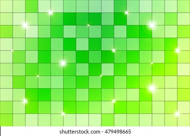 Green mosaic with bright highlights. Vector illustration. For the design, presentation, wallpaper.