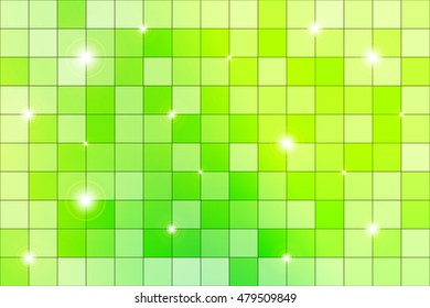 Green mosaic with bright highlights. Vector illustration. For the design, presentation, wallpaper.