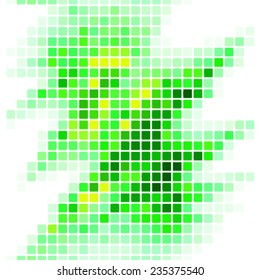 Green mosaic hexagonal illustration background 