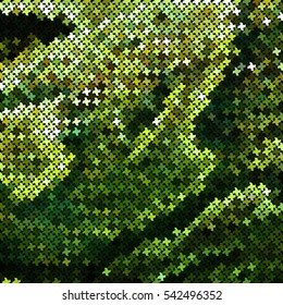 Green mosaic imitating a snake skin. There is an option in the vector.
