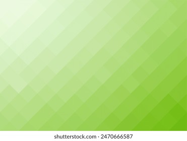 Green mosaic pixel background. Gradient abstract tile background. Rectangular check pattern.