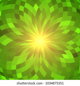 Green mosaic spring splash