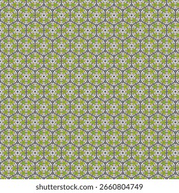 Patrón de azulejo de mosaico verde con diseño de hoja floral sin costuras, perfecto para Fondo de pantalla vintage o decoración textil