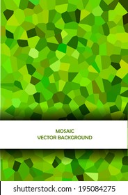 green mosaic tiles background with frame for your text