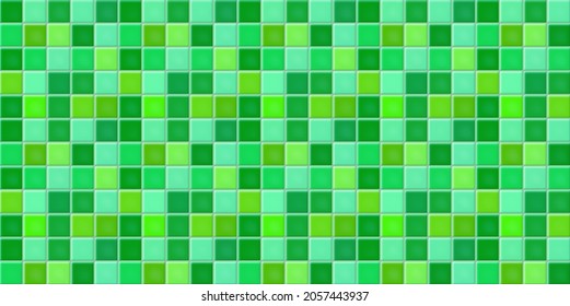 mosaicos verdes textura de pared de textura de fondo abstracto ilustración vectorial