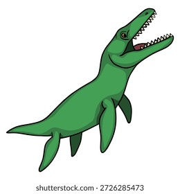 Vector de ilustración de dinosaurio de mosasaurio verde