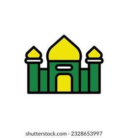 Green Mosque Icon Vector Illustration