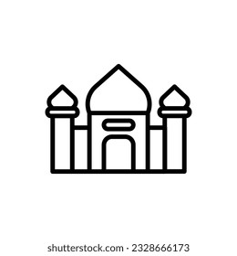 Green Mosque Outline Icon Vector Illustration