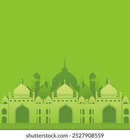 green mosque silhoutte free vector backgound