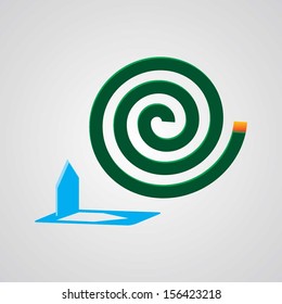 A green mosquito coil.