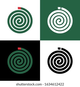 Green Mosquito Coil Icon Design, Insect Repellant Illustration, Mosquito Repellent Clip Art