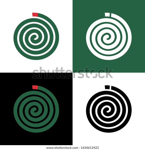 Green mosquito coil icon design,\
insect repellant illustration, mosquito repellent clip\
art