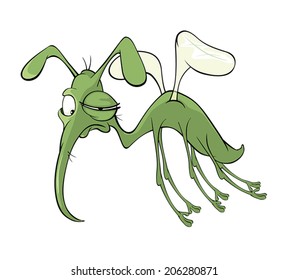 A green mosquito insect cartoon