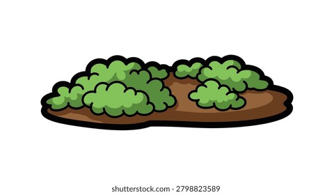 Green moss growing on brown rock