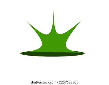 Green moss twigs abstract drawing for logo, design, natural theme