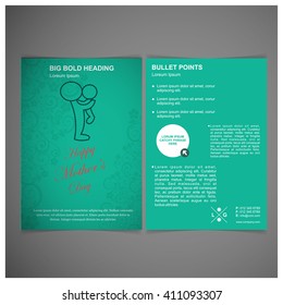 Green Mother day brochure template