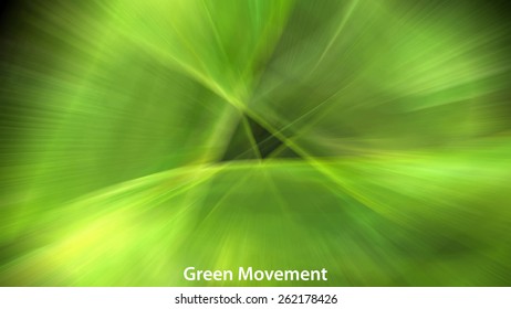 Green motion blur background with triangle. Abstract vector pattern