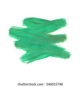 Green motion watercolor paint stain isolated on white background. Dynamic Brush Stroke. vector illustration. Art Abstract Space for Text