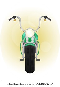 green motocycle front view