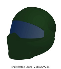 Green motorcycle helmet. vector illustration