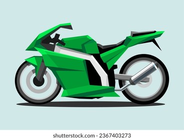 Moto verde. Ilustración vectorial aislada.