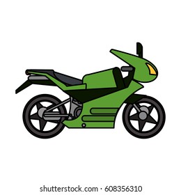 green motorcycle transport image