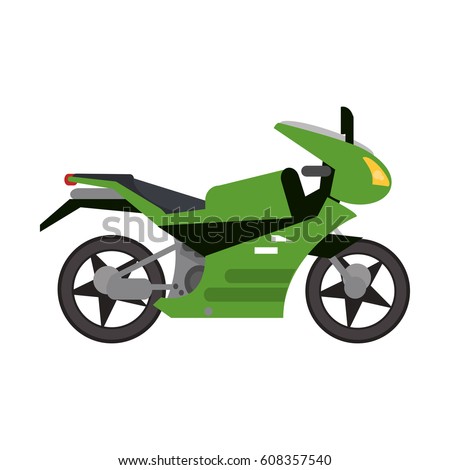 green motorcycle transport style