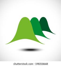 Green mountain abstract icon
