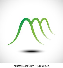 Green mountain abstract icon