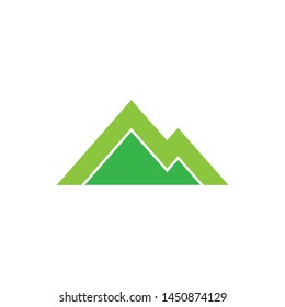 green mountain geometric line symbol vector
