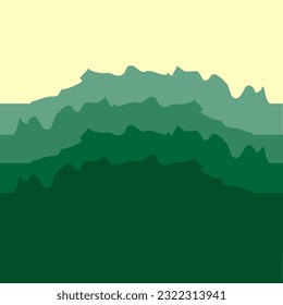 Green mountain gradient design for signs, logo, badges, stickers, backgrounds, etc.